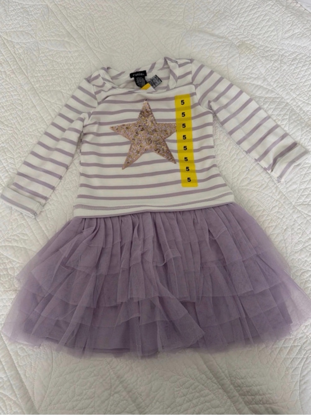 Zunie Lilac Stripe Star Tulle Dress